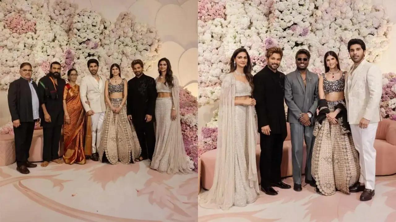 Ahead of their wedding ceremony on March 6, Allu Sirish and Nayanika had a grand pre-wedding reception for the film fraternity in Hyderabad on Monday. The function was attended by some of the biggest names in the Telugu film industry. See all pics here
